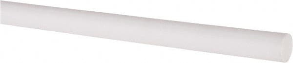 Made in USA - 3' Long, 3/8" Diam, PTFE (Virgin) Plastic Rod - White - Americas Industrial Supply