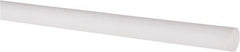 Made in USA - 4' Long, 3/8" Diam, PTFE (Virgin) Plastic Rod - White - Americas Industrial Supply