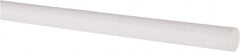 Made in USA - 5' Long, 3/8" Diam, PTFE (Virgin) Plastic Rod - White - Americas Industrial Supply