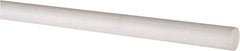 Made in USA - 6' Long, 3/8" Diam, PTFE (Virgin) Plastic Rod - White - Americas Industrial Supply