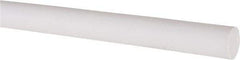 Made in USA - 4' Long, 1/2" Diam, PTFE (Virgin) Plastic Rod - White - Americas Industrial Supply