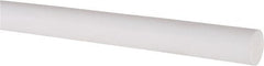 Made in USA - 5' Long, 1/2" Diam, PTFE (Virgin) Plastic Rod - White - Americas Industrial Supply