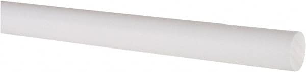 Made in USA - 1' Long, 5/8" Diam, PTFE (Virgin) Plastic Rod - White - Americas Industrial Supply