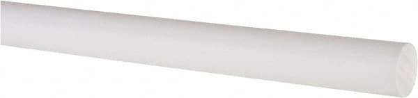 Made in USA - 2' Long, 5/8" Diam, PTFE (Virgin) Plastic Rod - White - Americas Industrial Supply