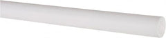 Made in USA - 4' Long, 5/8" Diam, PTFE (Virgin) Plastic Rod - White - Americas Industrial Supply