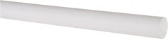 Made in USA - 5' Long, 5/8" Diam, PTFE (Virgin) Plastic Rod - White - Americas Industrial Supply