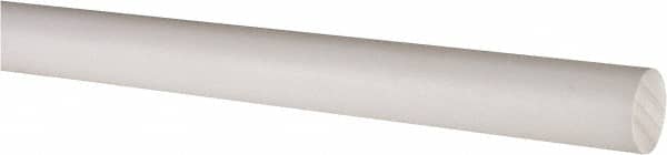 Made in USA - 6' Long, 5/8" Diam, PTFE (Virgin) Plastic Rod - White - Americas Industrial Supply