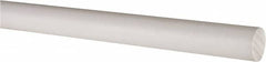 Made in USA - 6' Long, 5/8" Diam, PTFE (Virgin) Plastic Rod - White - Americas Industrial Supply