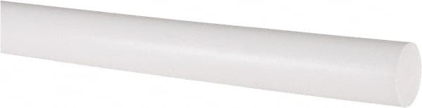 Made in USA - 2' Long, 3/4" Diam, PTFE (Virgin) Plastic Rod - White - Americas Industrial Supply