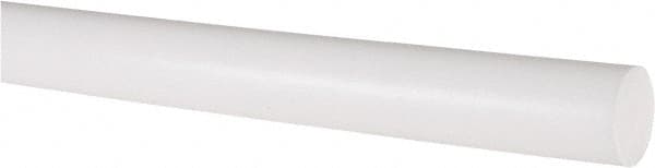 Made in USA - 3' Long, 3/4" Diam, PTFE (Virgin) Plastic Rod - White - Americas Industrial Supply