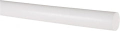 Made in USA - 4' Long, 3/4" Diam, PTFE (Virgin) Plastic Rod - White - Americas Industrial Supply