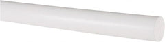 Made in USA - 5' Long, 3/4" Diam, PTFE (Virgin) Plastic Rod - White - Americas Industrial Supply