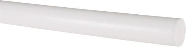 Made in USA - 6' Long, 3/4" Diam, PTFE (Virgin) Plastic Rod - White - Americas Industrial Supply