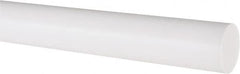 Made in USA - 1' Long, 1" Diam, PTFE (Virgin) Plastic Rod - White - Americas Industrial Supply
