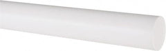 Made in USA - 3' Long, 1" Diam, PTFE (Virgin) Plastic Rod - White - Americas Industrial Supply