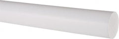 Made in USA - 1' Long, 1-1/2" Diam, PTFE (Virgin) Plastic Rod - White - Americas Industrial Supply