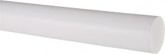 Made in USA - 2' Long, 1-1/2" Diam, PTFE (Virgin) Plastic Rod - White - Americas Industrial Supply