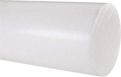 Made in USA - 1' Long, 4" Diam, PTFE (Virgin) Plastic Rod - White - Americas Industrial Supply
