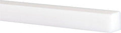 Made in USA - 5' x 3/4" x 3/4" White PTFE (Virgin) Square Bar - Americas Industrial Supply