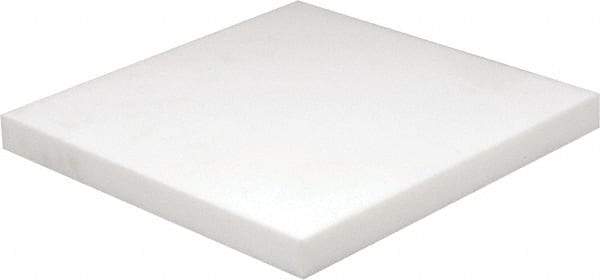 Made in USA - 1" Thick x 12" Wide x 1' Long, PTFE (Virgin) Sheet - White, +0.087/-0.043 Tolerance - Americas Industrial Supply