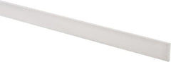 Made in USA - 4 Ft. Long x 1 Inch Wide x 1/8 Inch High, Virgin PTFE, Rectangular Plastic Bar - White, +/- 0.060 Tolerance - Americas Industrial Supply