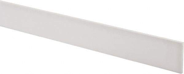 Made in USA - 3 Ft. Long x 1-1/2 Inch Wide x 1/8 Inch High, Virgin PTFE, Rectangular Plastic Bar - White, +/- 0.060 Tolerance - Americas Industrial Supply