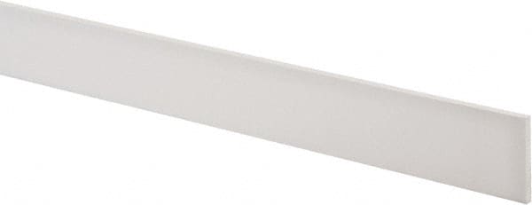 Made in USA - 4 Ft. Long x 1-1/2 Inch Wide x 1/8 Inch High, Virgin PTFE, Rectangular Plastic Bar - White, +/- 0.060 Tolerance - Americas Industrial Supply