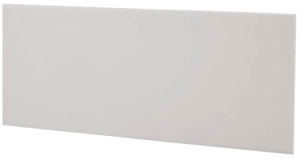 Made in USA - 2 Ft. Long x 4 Inch Wide x 1/8 Inch High, Virgin PTFE, Rectangular Plastic Bar - White, +/- 0.060 Tolerance - Americas Industrial Supply