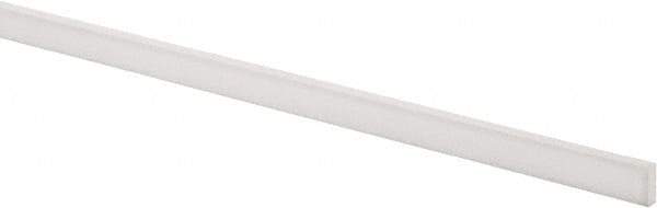 Made in USA - 4 Ft. Long x 1/2 Inch Wide x 3/16 Inch High, Virgin PTFE, Rectangular Plastic Bar - White, +/- 0.060 Tolerance - Americas Industrial Supply