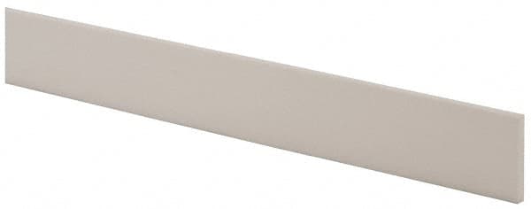 Made in USA - 4 Ft. Long x 1 Inch Wide x 3/16 Inch High, Virgin PTFE, Rectangular Plastic Bar - White, +/- 0.060 Tolerance - Americas Industrial Supply