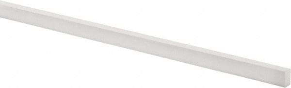 Made in USA - 3 Ft. Long x 1/2 Inch Wide x 1/4 Inch High, Virgin PTFE, Rectangular Plastic Bar - White, +/- 0.060 Tolerance - Americas Industrial Supply