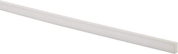 Made in USA - 4 Ft. Long x 1/2 Inch Wide x 1/4 Inch High, Virgin PTFE, Rectangular Plastic Bar - White, +/- 0.060 Tolerance - Americas Industrial Supply