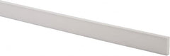 Made in USA - 2 Ft. Long x 1 Inch Wide x 1/4 Inch High, Virgin PTFE, Rectangular Plastic Bar - White, +/- 0.060 Tolerance - Americas Industrial Supply