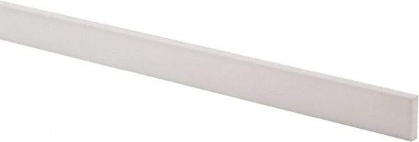 Made in USA - 4 Ft. Long x 1 Inch Wide x 1/4 Inch High, Virgin PTFE, Rectangular Plastic Bar - White, +/- 0.060 Tolerance - Americas Industrial Supply