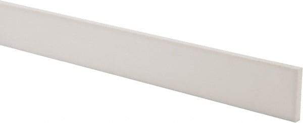 Made in USA - 2 Ft. Long x 1-1/2 Inch Wide x 1/4 Inch High, Virgin PTFE, Rectangular Plastic Bar - White, +/- 0.060 Tolerance - Americas Industrial Supply