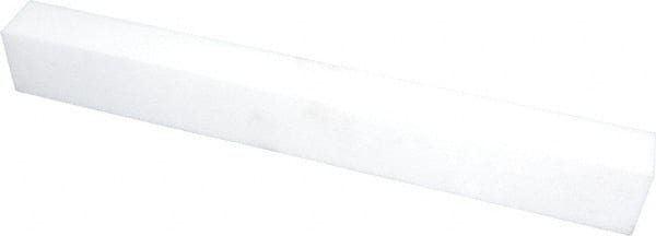 USA Sealing - 1' x 1-1/2" x 1" White PTFE (Virgin) Rectangular Bar - Americas Industrial Supply