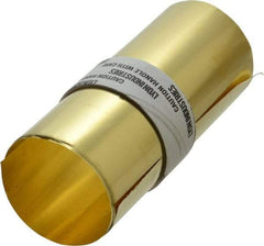 Made in USA - 5 Ft. Long x 6 Inch Wide x 0.0015 Inch Thick, Roll Shim Stock - Brass - Americas Industrial Supply