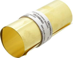 Made in USA - 5 Ft. Long x 6 Inch Wide x 0.002 Inch Thick, Roll Shim Stock - Brass - Americas Industrial Supply