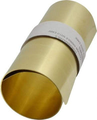 Made in USA - 5 Ft. Long x 6 Inch Wide x 0.006 Inch Thick, Roll Shim Stock - Brass - Americas Industrial Supply