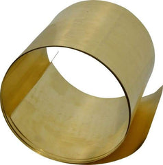 Made in USA - 5 Ft. Long x 6 Inch Wide x 0.008 Inch Thick, Roll Shim Stock - Brass - Americas Industrial Supply