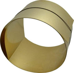 Made in USA - 5 Ft. Long x 6 Inch Wide x 0.015 Inch Thick, Roll Shim Stock - Brass - Americas Industrial Supply