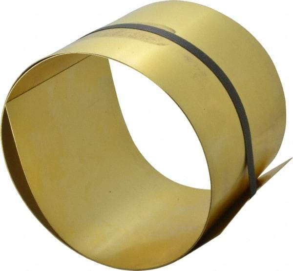 Made in USA - 5 Ft. Long x 6 Inch Wide x 0.025 Inch Thick, Roll Shim Stock - Brass - Americas Industrial Supply