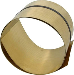 Made in USA - 5 Ft. Long x 6 Inch Wide x 0.031 Inch Thick, Roll Shim Stock - Brass - Americas Industrial Supply