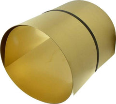 Made in USA - 10 Ft. Long x 12 Inch Wide x 0.015 Inch Thick, Roll Shim Stock - Brass - Americas Industrial Supply