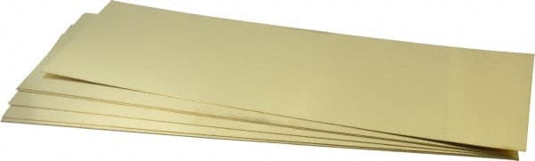 Made in USA - 10 Piece, 18 Inch Long x 6 Inch Wide x 0.025 Inch Thick, Shim Sheet Stock - Brass - Americas Industrial Supply