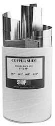 Made in USA - 100 Inch Long x 6 Inch Wide x 0.004 Inch Thick, Roll Shim Stock - Copper - Americas Industrial Supply