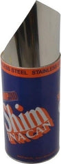 Made in USA - 1.25 m Long x 150 mm Wide x 0.05 mm Thick, Roll Shim Stock - Stainless Steel - Americas Industrial Supply