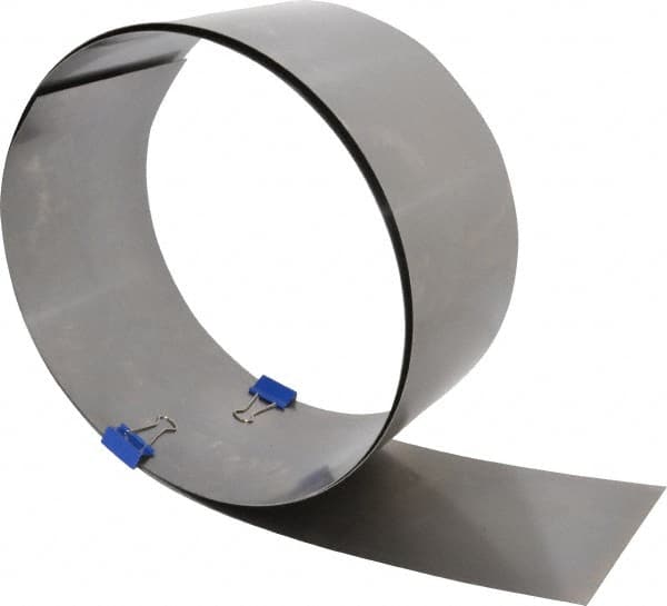 Made in USA - 2.50 m Long x 150 mm Wide x 0.5 mm Thick, Roll Shim Stock - Steel - Americas Industrial Supply