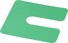 Made in USA - 20 Piece, 2" Wide x 2" Long Plastic Slotted Shim - Green - Americas Industrial Supply