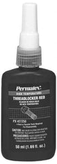 Permatex - 50 mL Bottle, Red, High Strength Liquid Threadlocker - Series 272, 24 hr Full Cure Time, Hand Tool, Heat Removal - Americas Industrial Supply